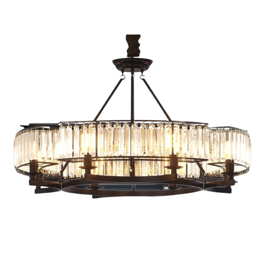 Large Black Crystal Chandelier with 8 E14 Lights