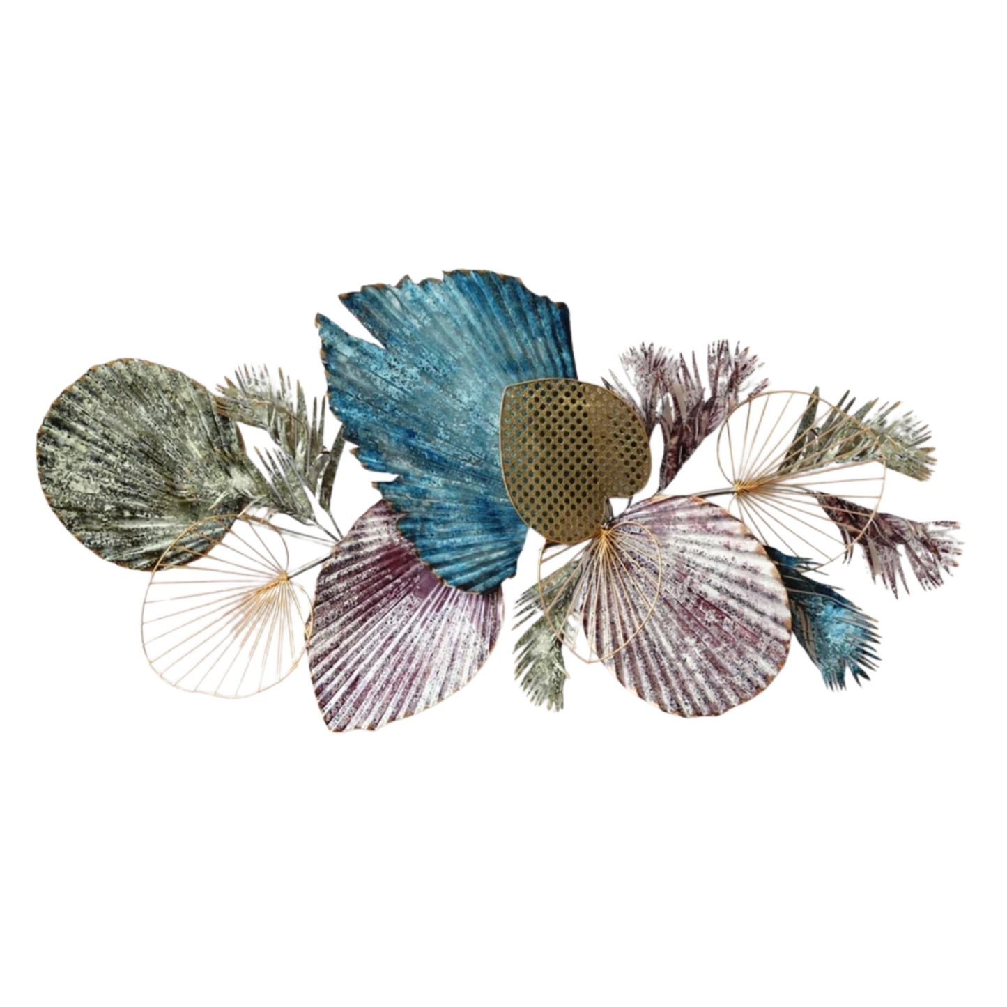 Purple Leaf Metal Wall Art with Leaf Design for Indoor and Outdoor Decor