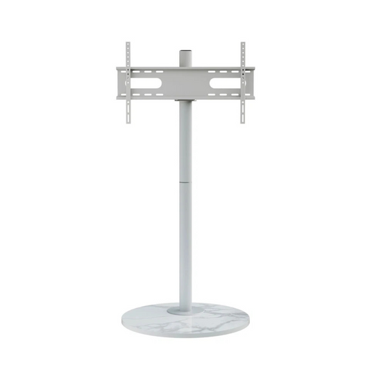 White 40-75 Inch Swivel TV Floor Stand with Sintered Stone Base and Height Adjust