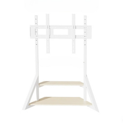 P&P White Heavy Duty TV Floor Stand with 2-Tier Shelves for 65-100 Inch Large Screens