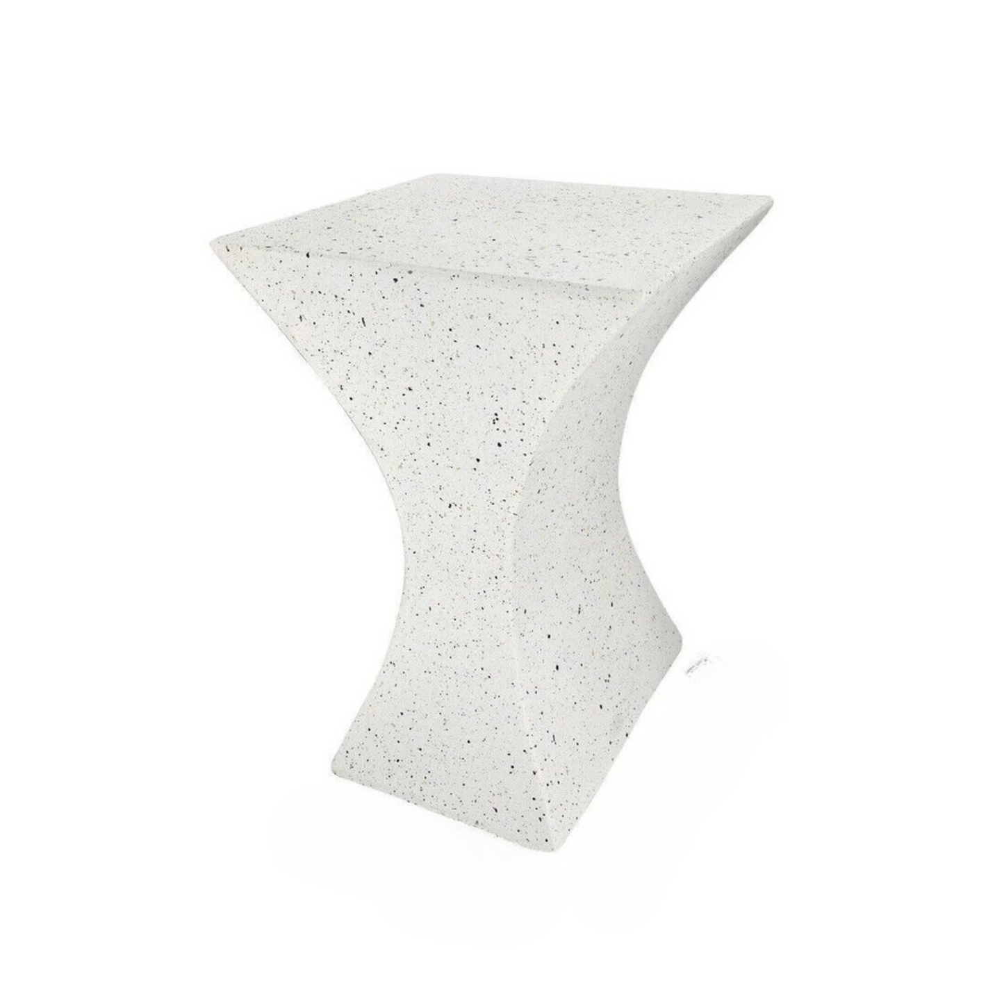 Off-White Concrete Side Table With Hourglass Shape For Modern Spaces