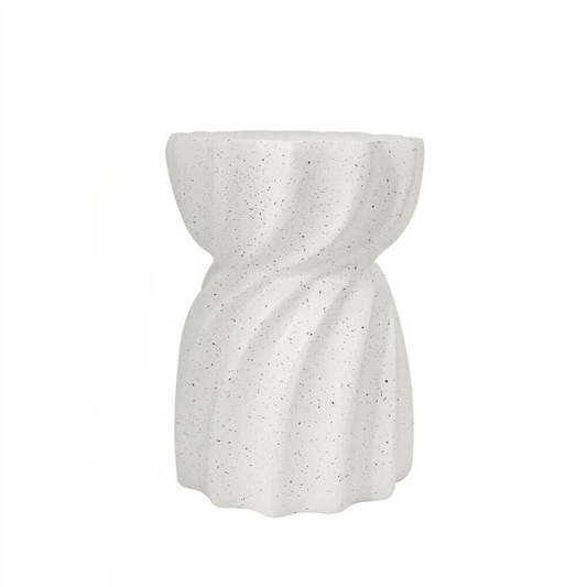 Off-White Concrete Side Table With Antique Look For Indoor Or Outdoor