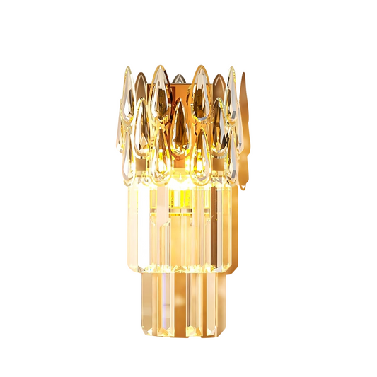 Gold Crystal Wall Sconce with Adjustable Lighting