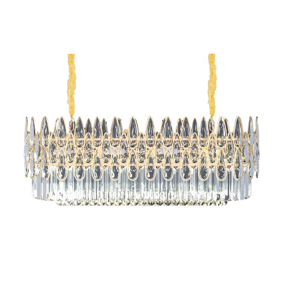80cm Gold Crystal Chandelier with 3 Light Settings