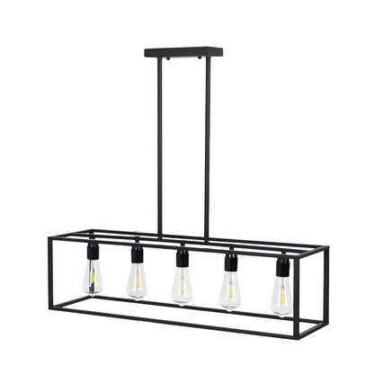 Vintage Industrial 5-Light Black Ceiling Pendant Lamp