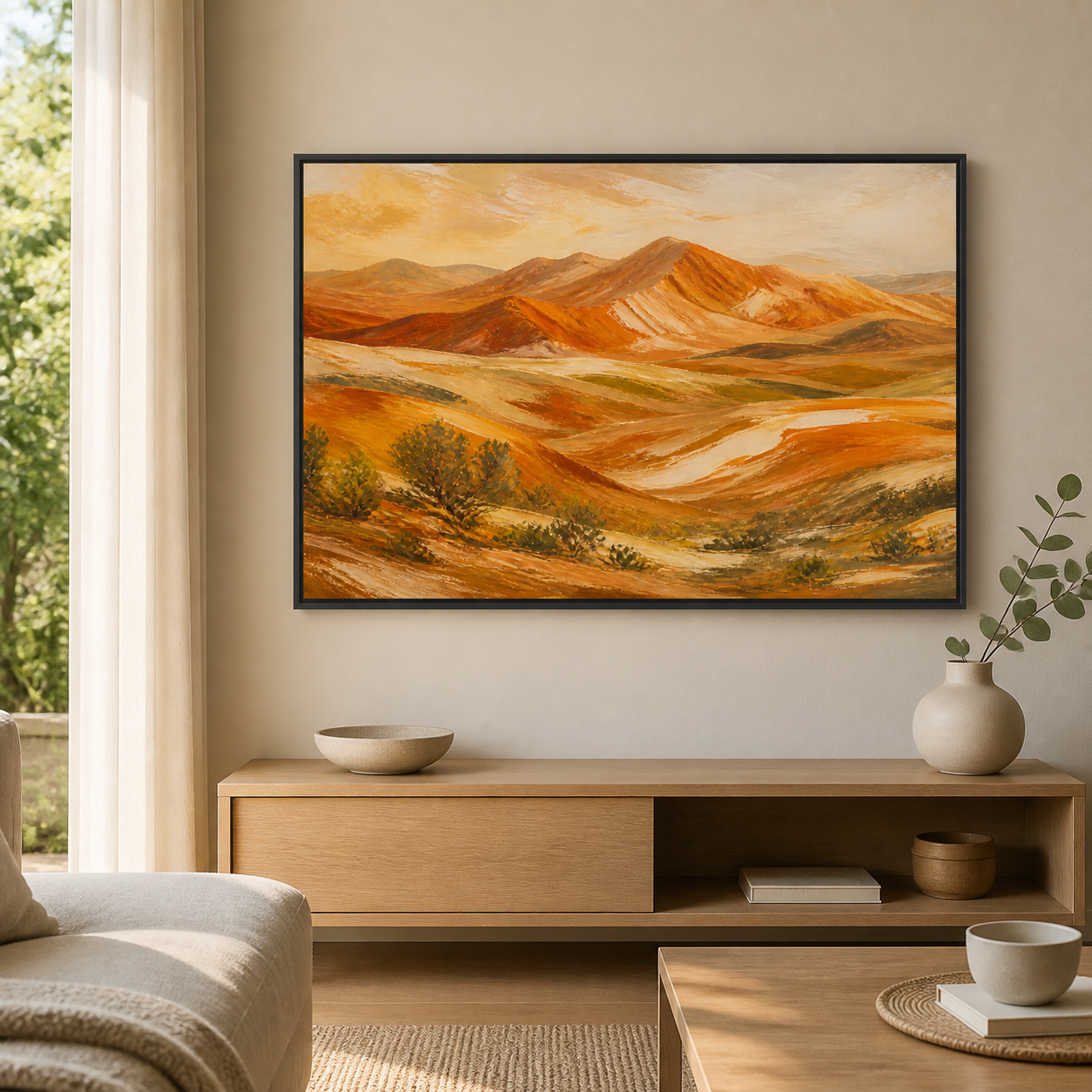 Amber Range black floating frame landscape lifestyle view
