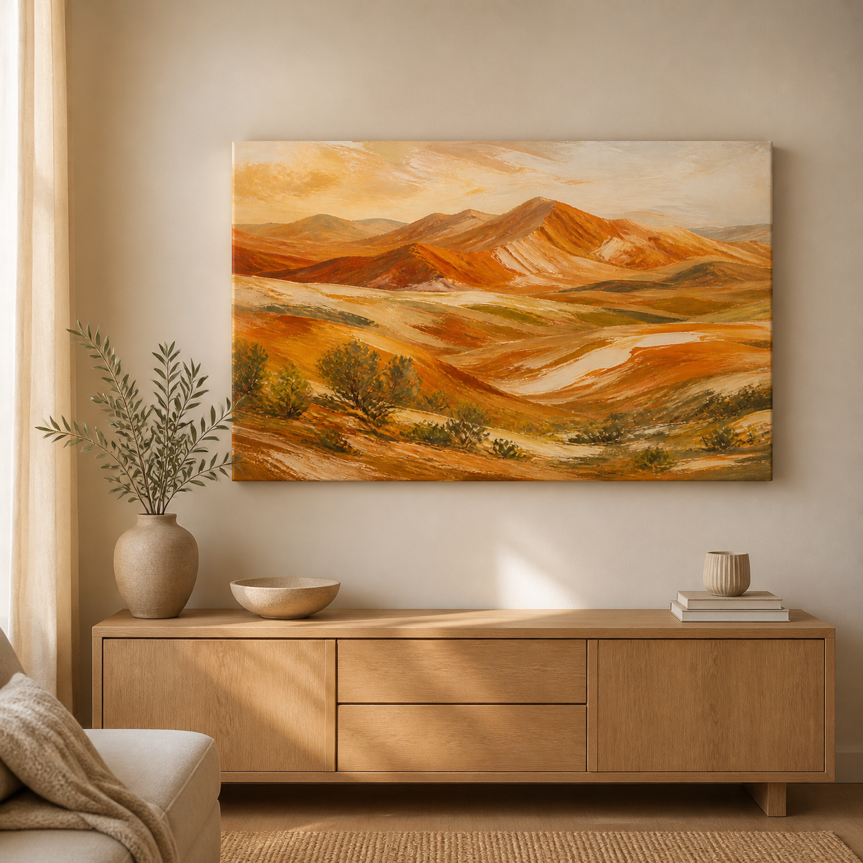 Amber Range landscape stretched canvas lifestyle view