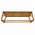 Wall-Mounted Premium Bamboo Towel Rack with Shelf