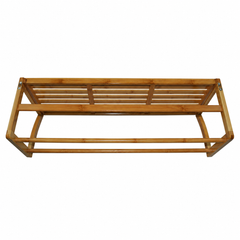 Wall-Mounted Premium Bamboo Towel Rack with Shelf