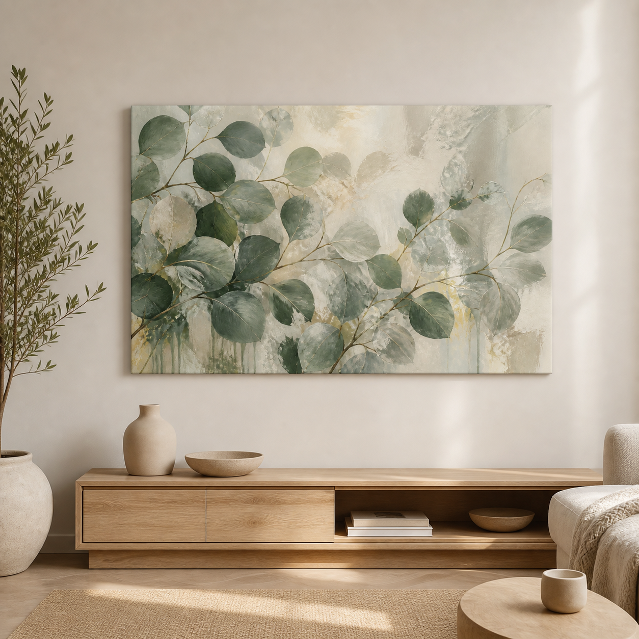 Botanical Drift landscape stretched canvas lifestyle view