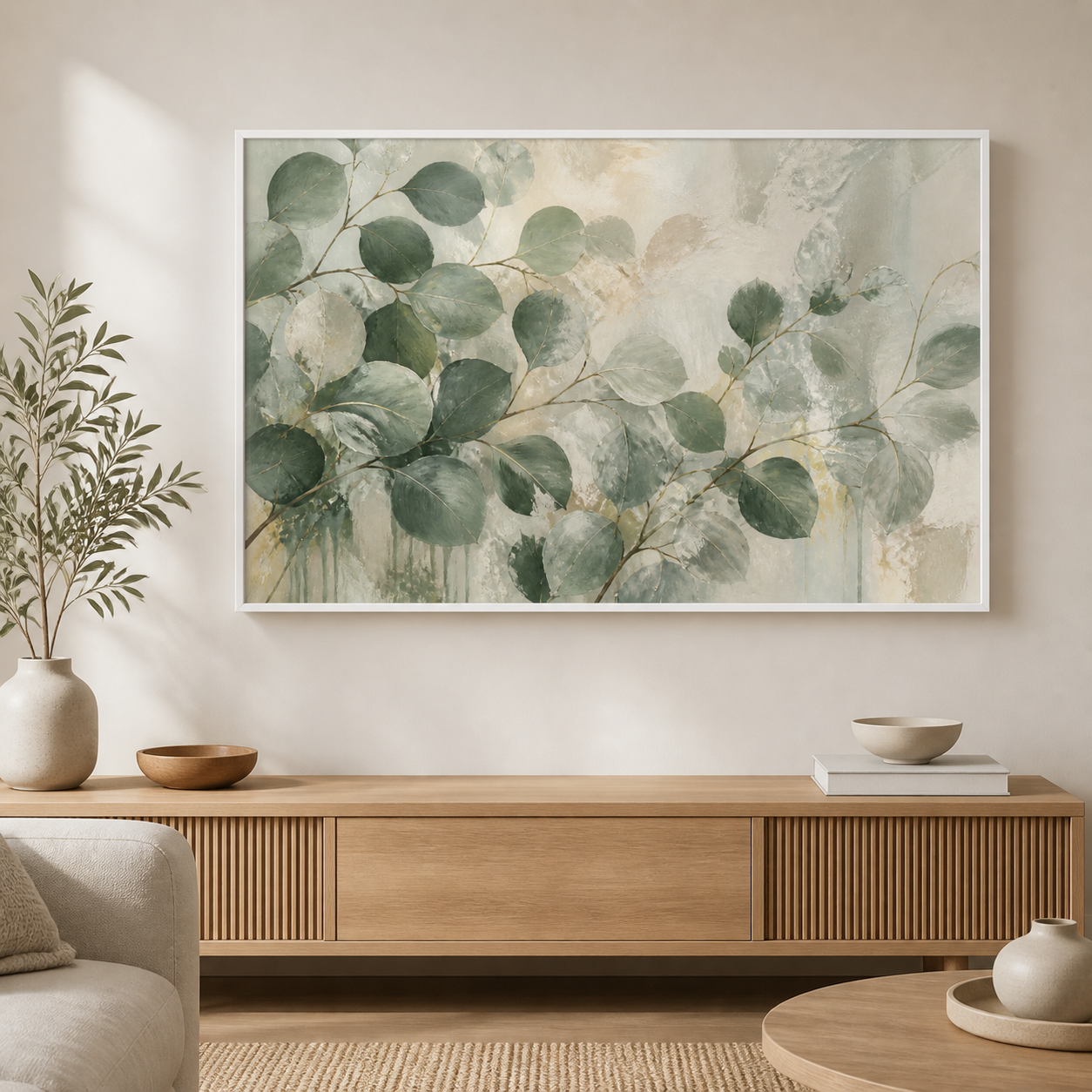 Botanical Drift white floating frame landscape lifestyle view