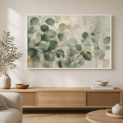 Botanical Drift white floating frame landscape lifestyle view