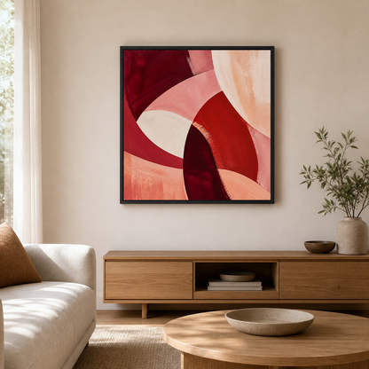 Burgundy Rhythm black floating frame lifestyle view