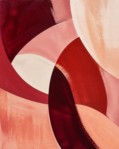 Burgundy Rhythm abstract canvas artwork