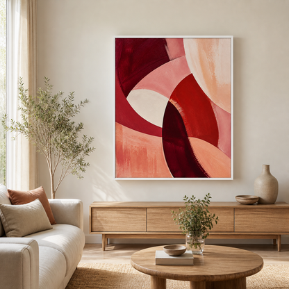 Burgundy Rhythm white floating frame lifestyle view