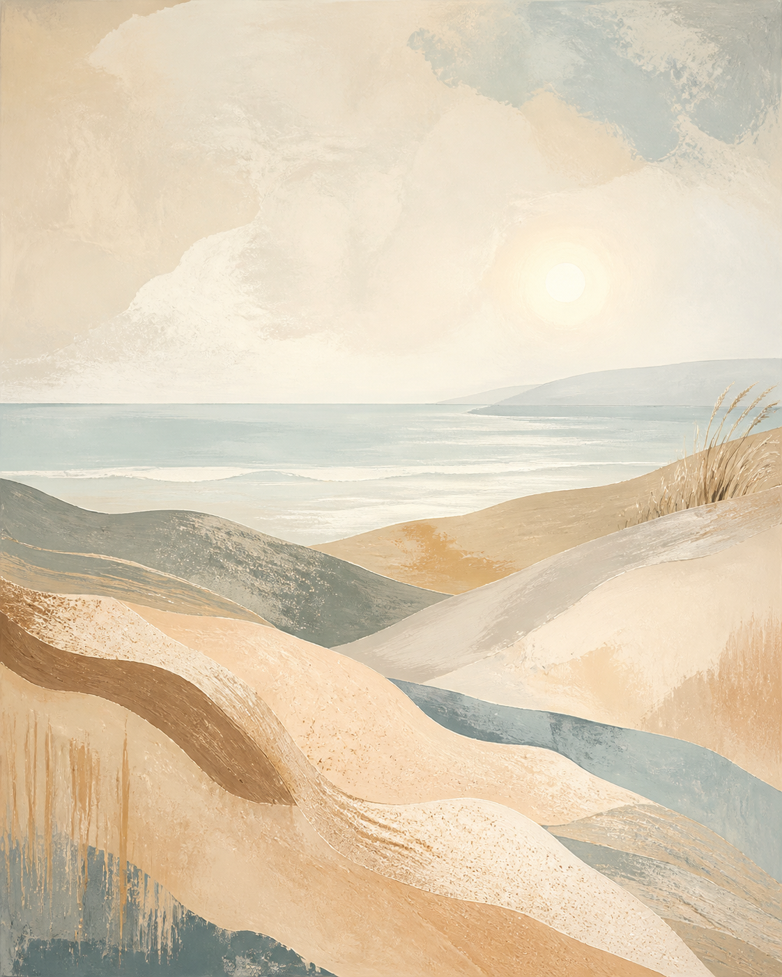 Coastal Drift neutral coastal abstract artwork