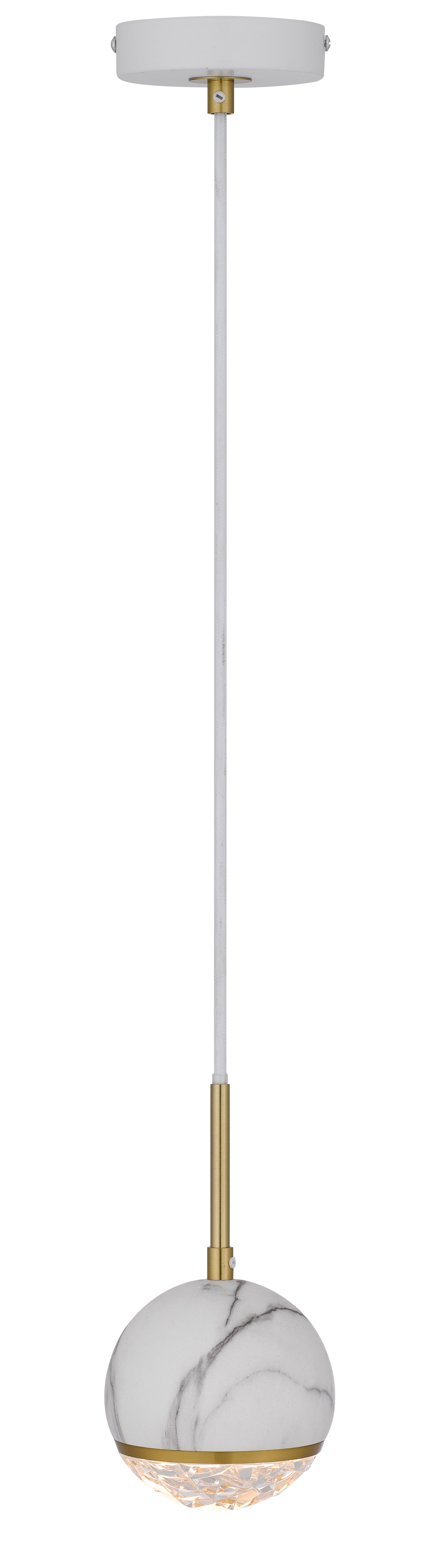 TFS 1 PENDANT 6wG9max not incl D110 cab:2m WHITE MARBLE LOOK / CLEAR