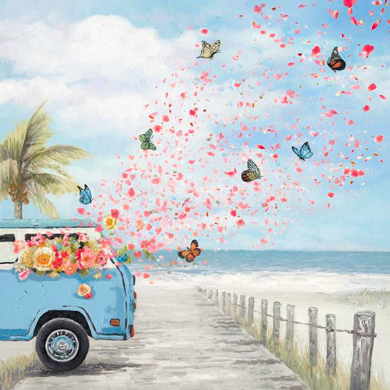 Kombi with Butterflies Canvas Print