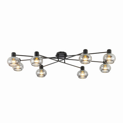 TFS 8 LT CTC 8x25wE27max L:1200 W:540 H:210 BLACK MATT/ SMOKE GLASS