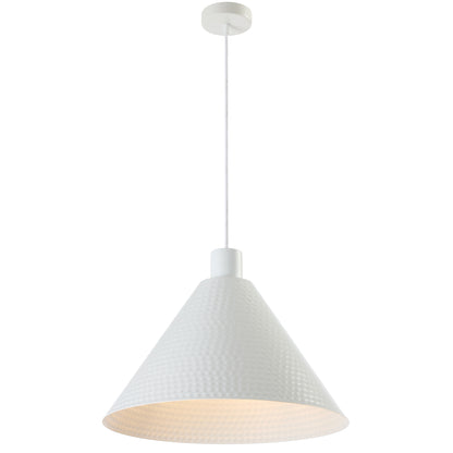 TFS 43CM PENDANT 25wE27max D430 H250 TEX 2M WHITE SATIN