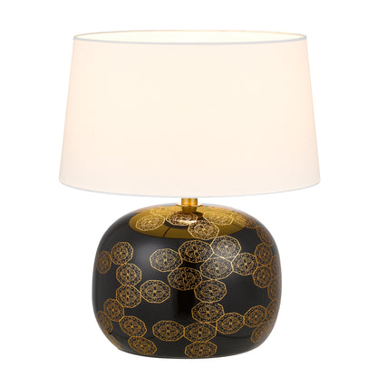 Evora TFS CERAMIC TABLE LAMP 25wE27max H:420 D:250 inline BLACK / IVORY
