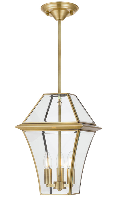 TFS 27 PENDANT 25wE14max L:275 H:400 - IP43 BRASS/CLEAR ROD:300mm + CHAIN:1000