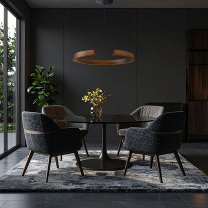 TFS PENDANT ROUND 34wLED DIM touc2210Lm cab2M (2700K_5500K) D650 H55 3CCT WOOD PAINTED