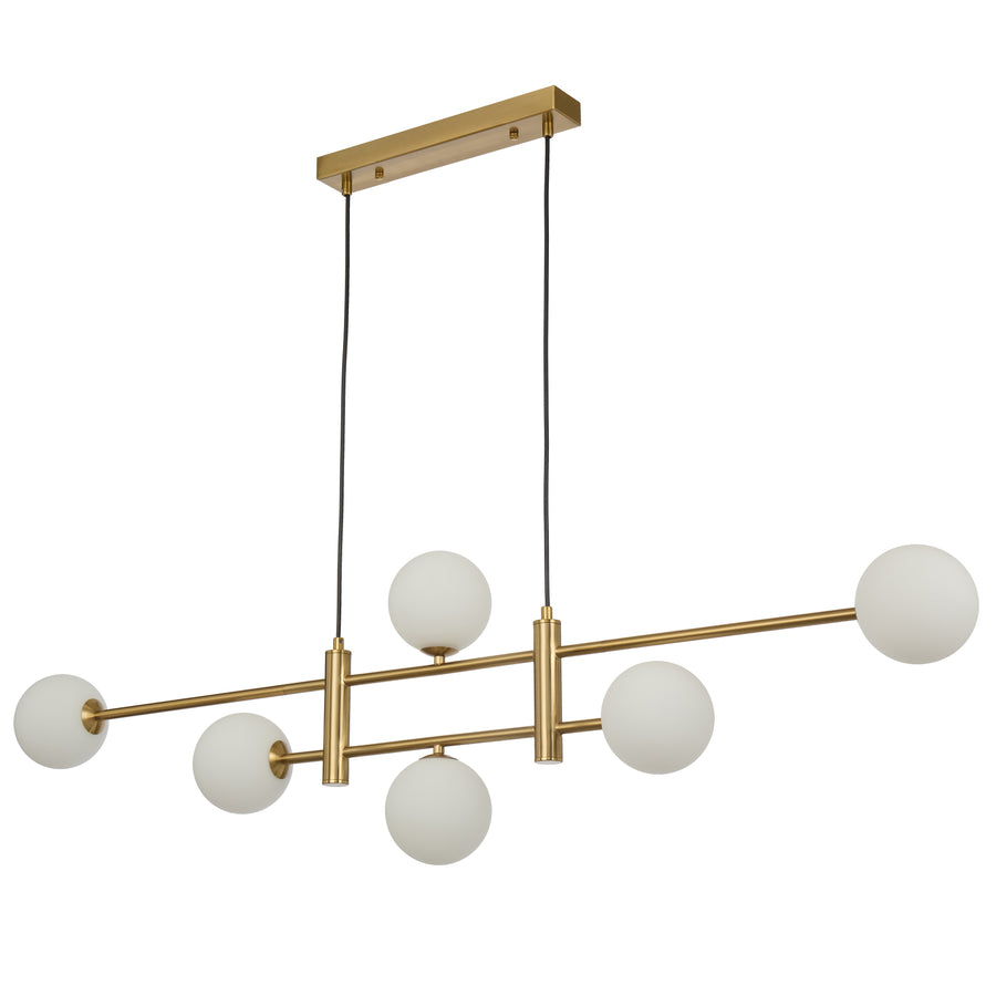 Brindisi TFS 6LT PENDANT 6x6wG9max KIT L1300 W120 H355 CAB2m ANT GOLD/ OPAL MATT