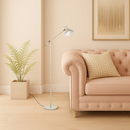 Luna TFS FLOOR LAMP 6wGU10max 631x250 H:1473 SHADE D:180 BEIGE SATIN / BRASS