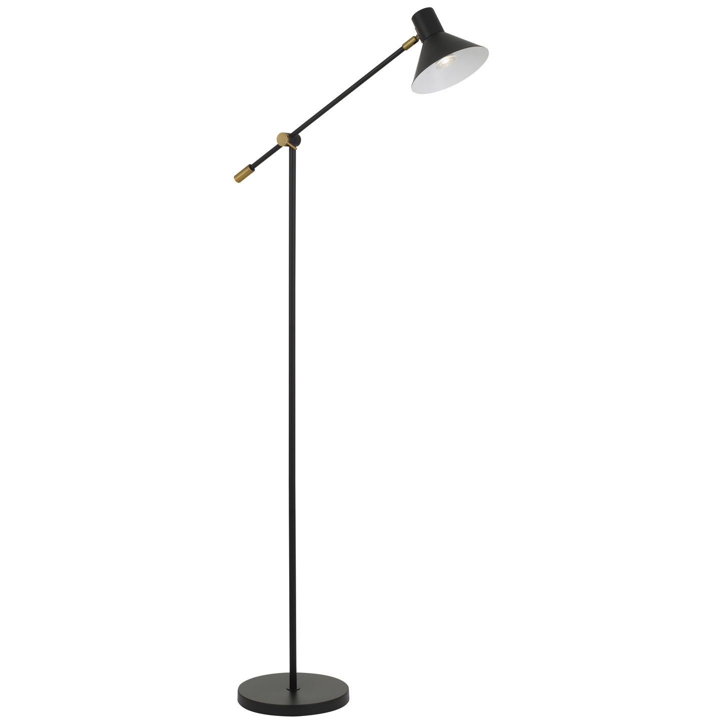 Terra TFS FLOOR LAMP 6wGU10max 631x250 H:1473 SHADE D:180 BLACK (RAL7021)SATIN/BRASS