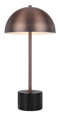 TFS TABLE LAMP 2x25wE27max D:250 H:500 inline switch BLACK MARBLE/BRONZE
