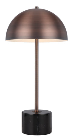 TFS TABLE LAMP 2x25wE27max D:250 H:500 inline switch BLACK MARBLE/BRONZE