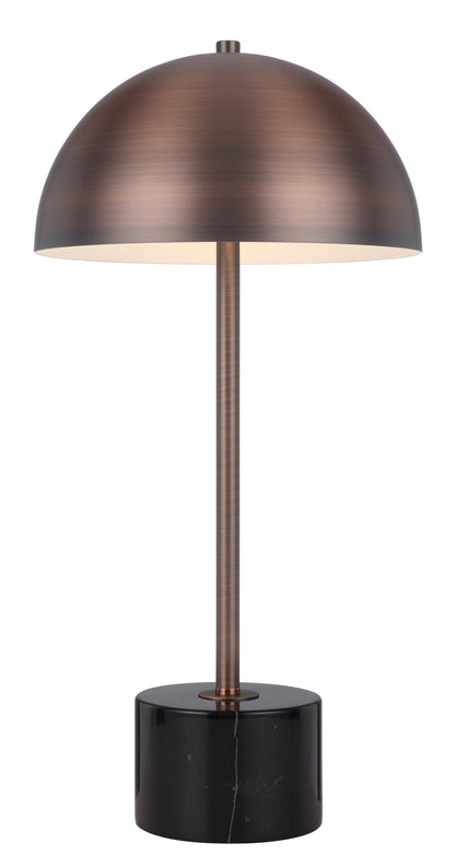 TFS TABLE LAMP 2x25wE27max D:250 H:500 inline switch BLACK MARBLE/BRONZE