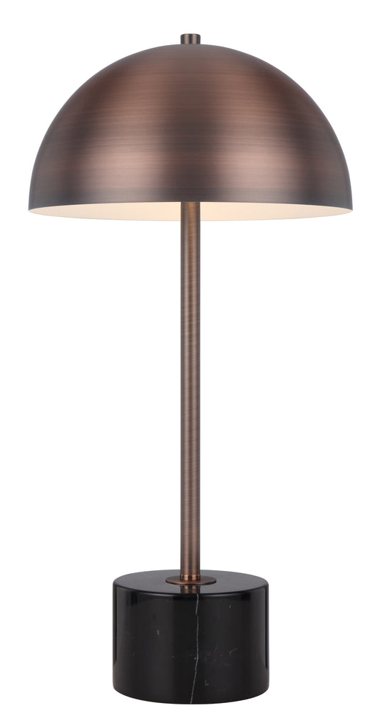 TFS TABLE LAMP 2x25wE27max D:250 H:500 inline switch BLACK MARBLE/BRONZE