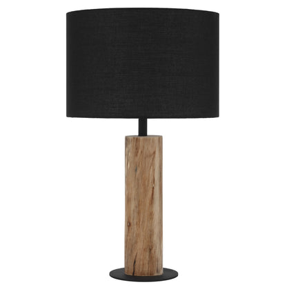 Oslo TFS TABLE LAMP 25wE27max D:330 H:570 INLINE SWTCH WOOD / BLACK SHADE