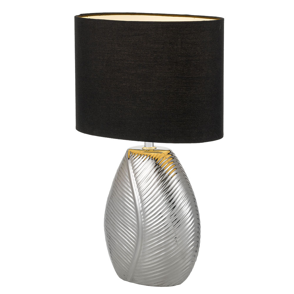 TFS CERAMIC TABLE LAMP 25wE27max H:400 D:260 CHROME/BLACK