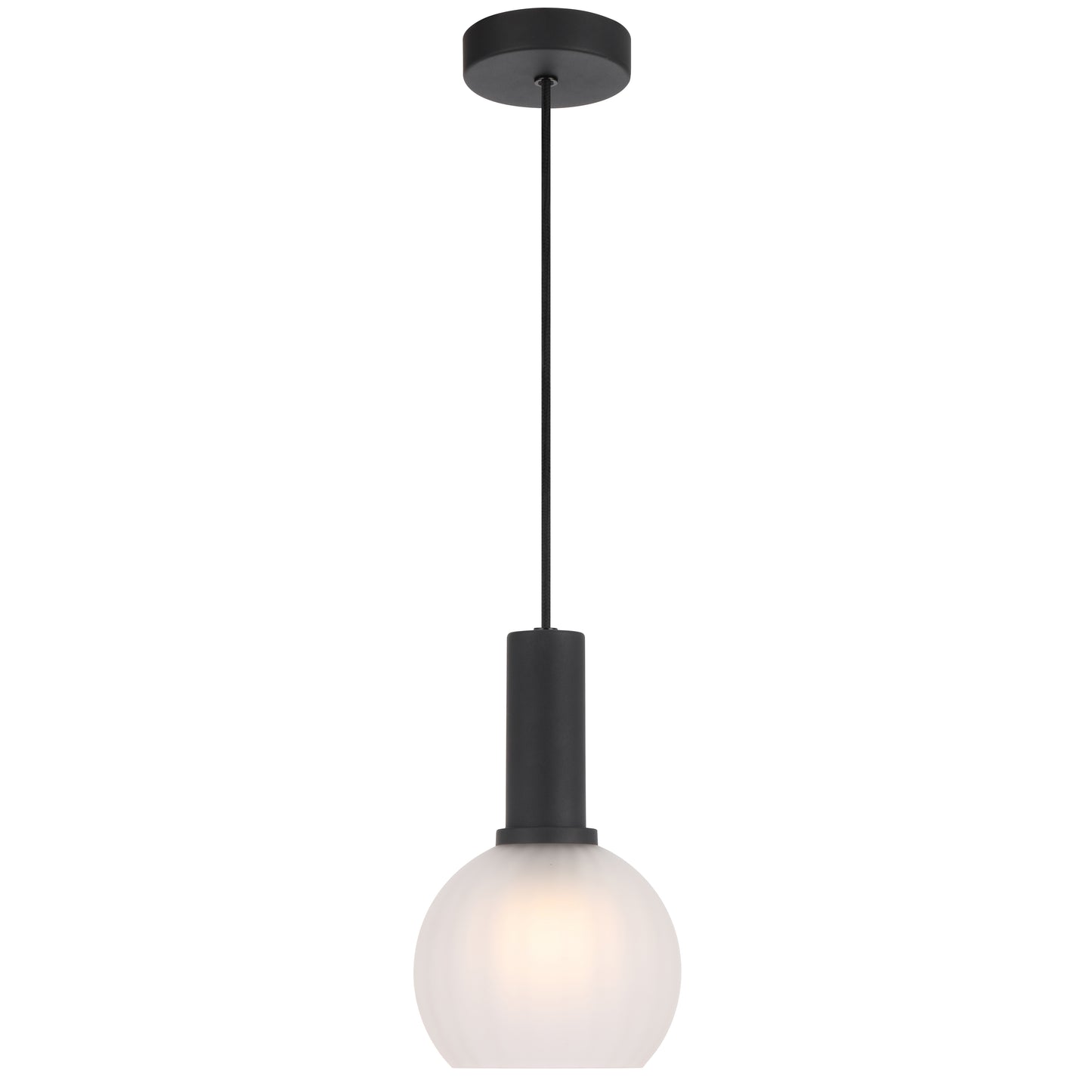 TFS 15CM PENDANT 25wE27max D150 H235 cab 2m BLACK / FROST GLASS