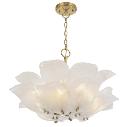 Varna TFS 8LT PENDANT 8x25wE14max D:670 H:500 BRASS / 16pcs FROST GLASS