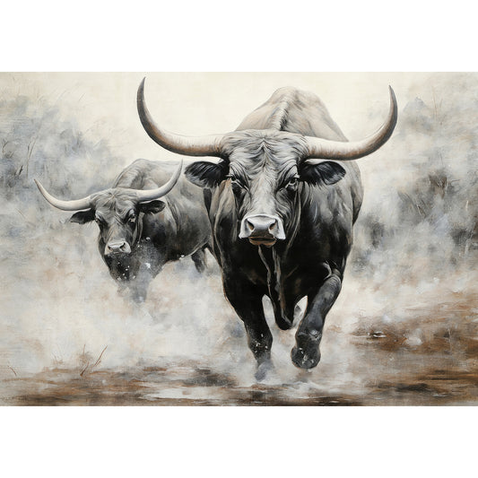 African Buffalos Canvas Print