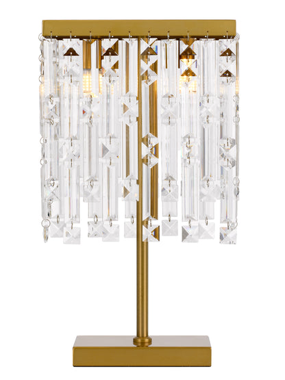 TFS 2 LIGHTS TABLE LAMP 2 x 28wG9max L:250 H:470 ANTI GOLD/CLEAR Inline Switch