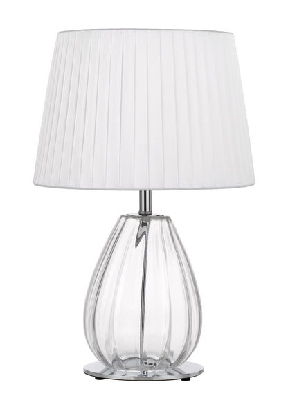 TFS TABLE LAMP 25wE27max D:290 H:450 Inline Switch CHROME/CLEAR/IVORY