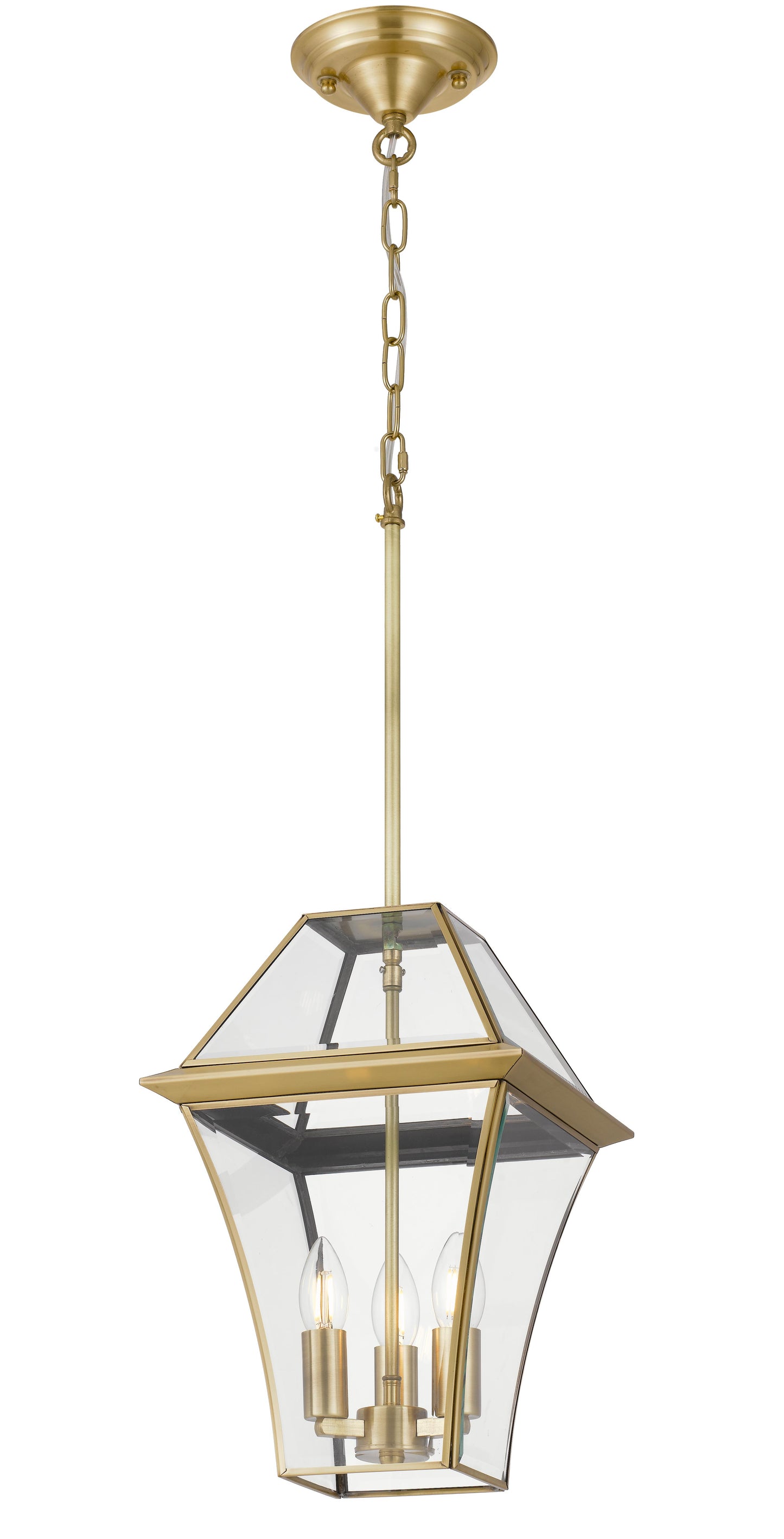 TFS 27 PENDANT 25wE14max L:275 H:400 - IP43 BRASS/CLEAR ROD:300mm + CHAIN:1000