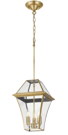 TFS 27 PENDANT 25wE14max L:275 H:400 - IP43 BRASS/CLEAR ROD:300mm + CHAIN:1000