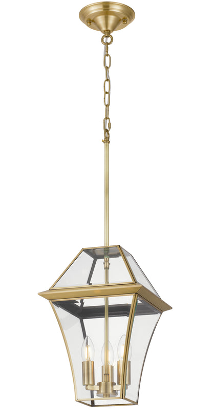 TFS 27 PENDANT 25wE14max L:275 H:400 - IP43 BRASS/CLEAR ROD:300mm + CHAIN:1000