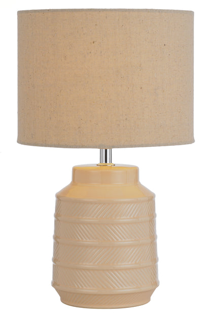 TFS CERAMIC TABLE LAMP 25wE27max H:350 D:220 CREAM/CREAM