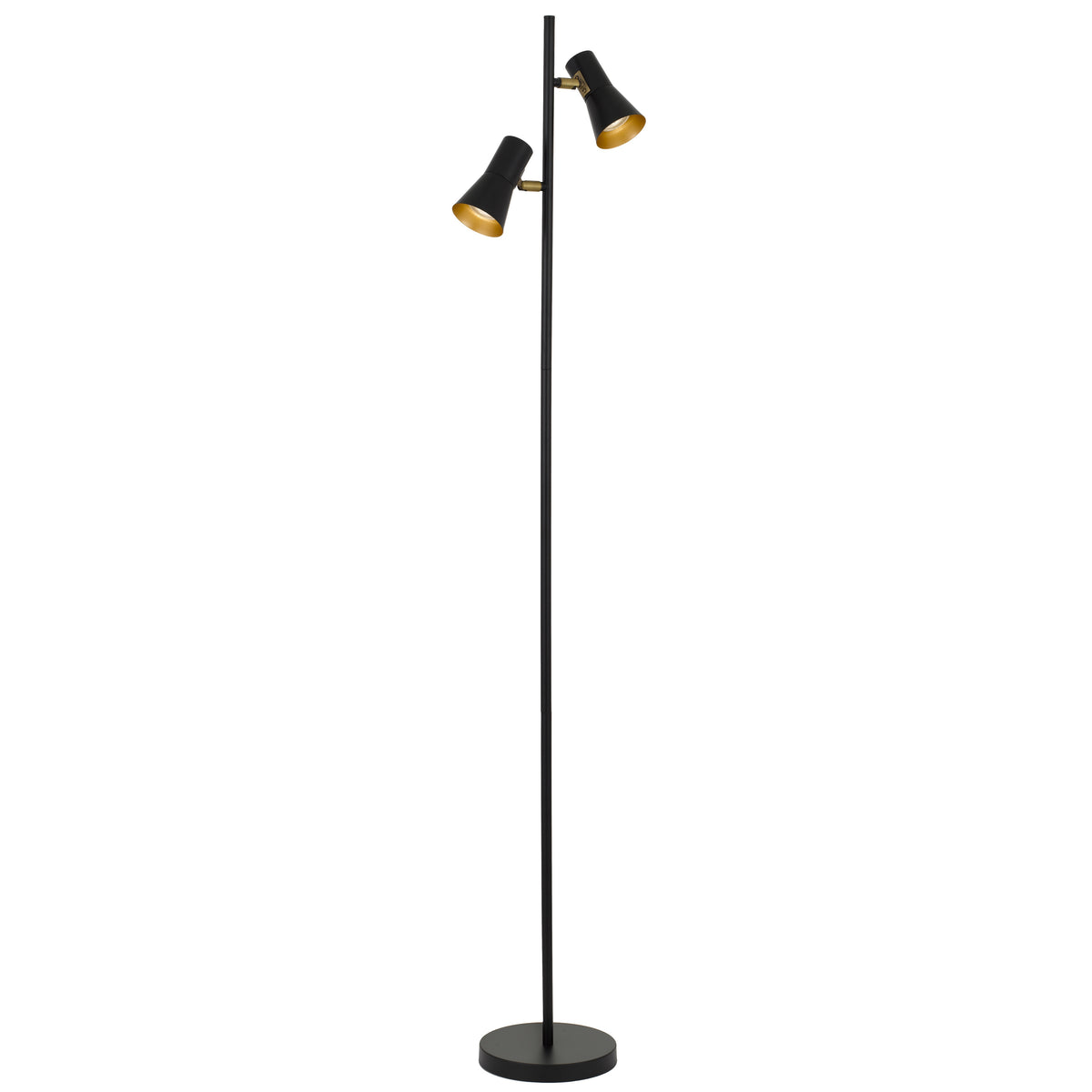 Toledo TFS FLOOR LAMP 2x6wGU10max 294x205x1530 FOOT SWT BLACK SATIN/BRAS/GOLDEN INSIDE