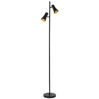 Toledo TFS FLOOR LAMP 2x6wGU10max 294x205x1530 FOOT SWT BLACK SATIN/BRAS/GOLDEN INSIDE
