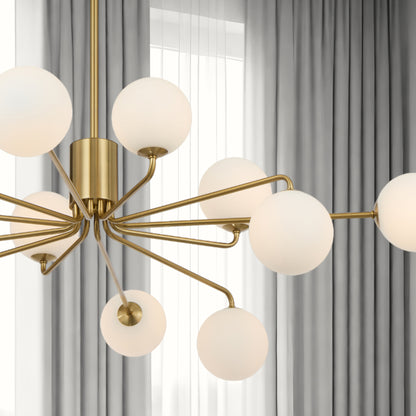 Teramark TFS 12LT PENDANT 12x6wG9max KIT D1130 H295 ROD:2*600+1*300 ANT GOLD/ OPAL MATT