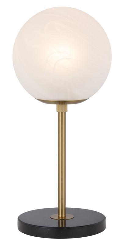 TFS 25 TABLE LAMP 25wE27max D:250 H:600 Inline Switch BLCK MARBLE/ANT GOLD/ALABASTRO