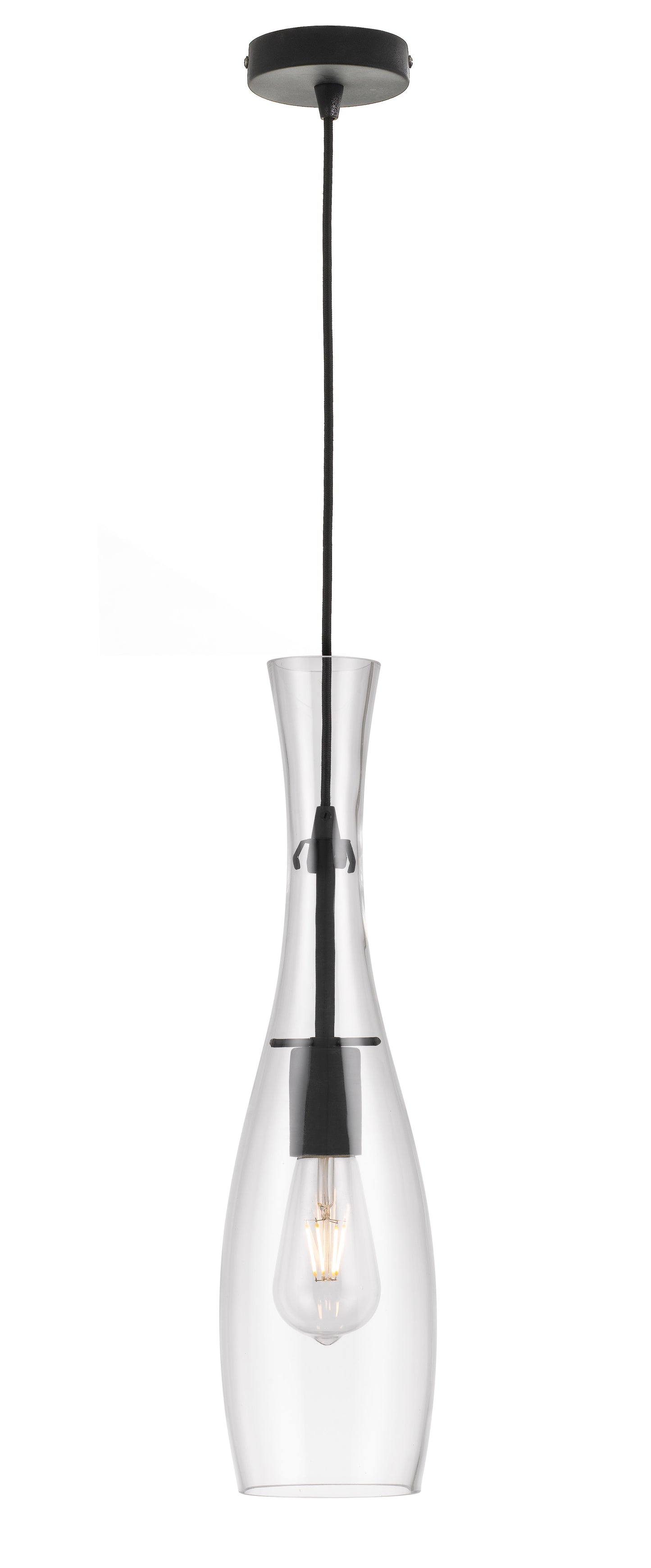 TFS 1 PENDANT 25wE27max D:130 H:500 BLACK/CLEAR cab:2.0m